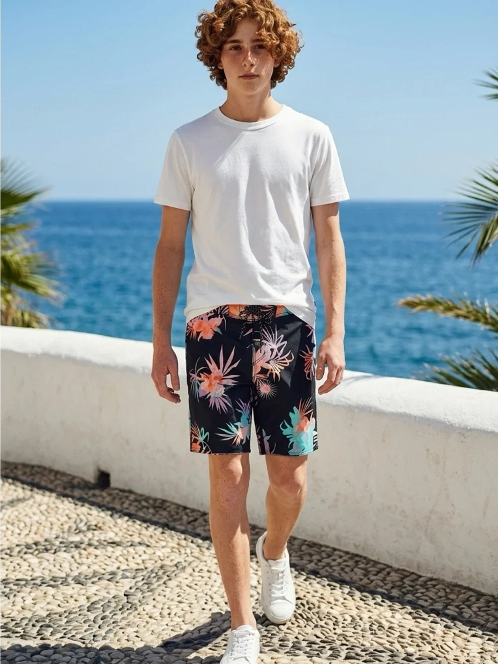 NWT Billabong Youth Boys Recycler Sunday Board Shorts Black Floral - Size 26